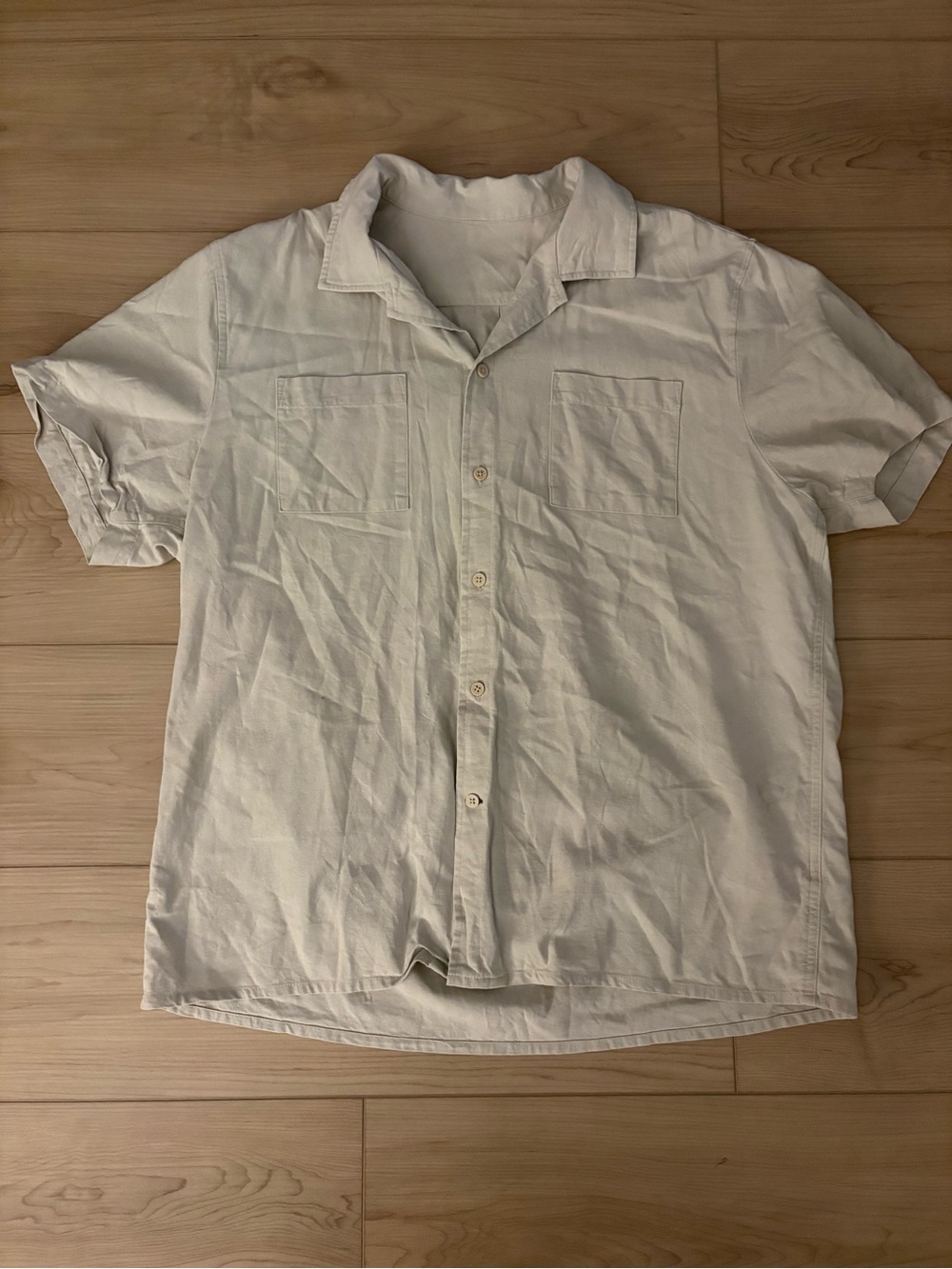 Five Four Men's Casual Short-Sleeve Button-Up Shirt - Cream/Tan